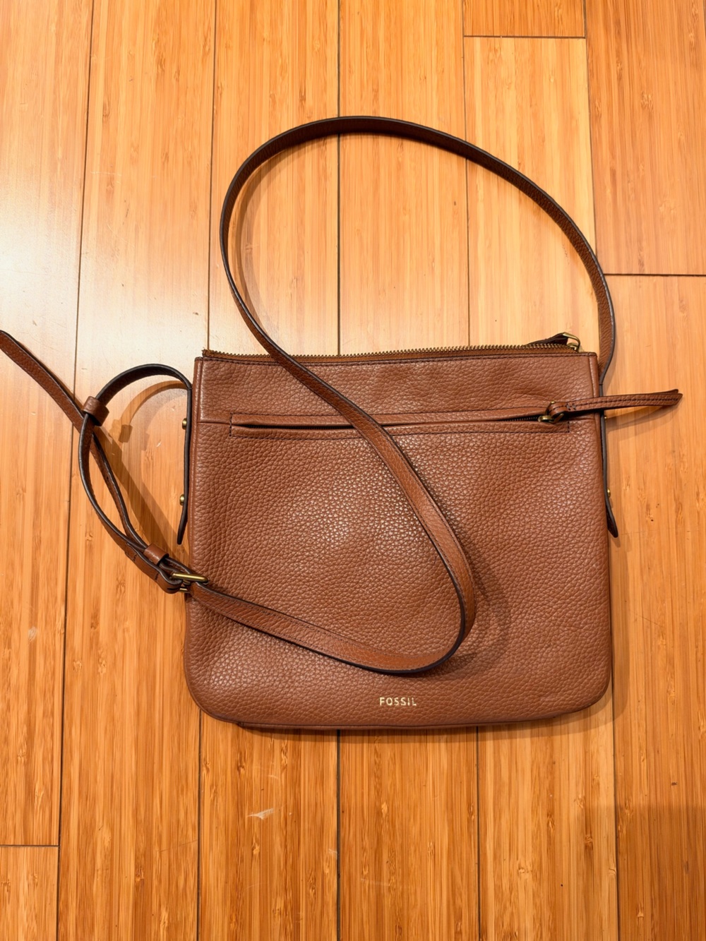 Fossil Tan Pebbled Leather Bag